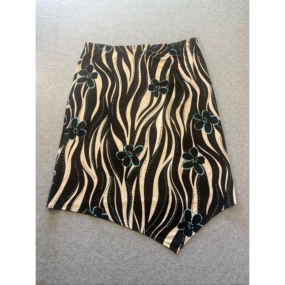 Y2K Apostrophe asymmetrical animal print skirt medium